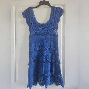 Blue Crochet Dress